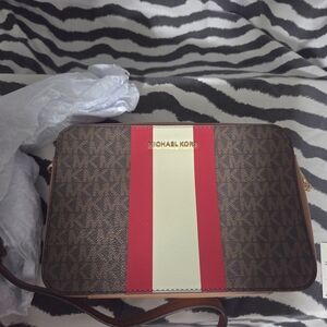 Michael Kors Red and Cream Crossbody Bag